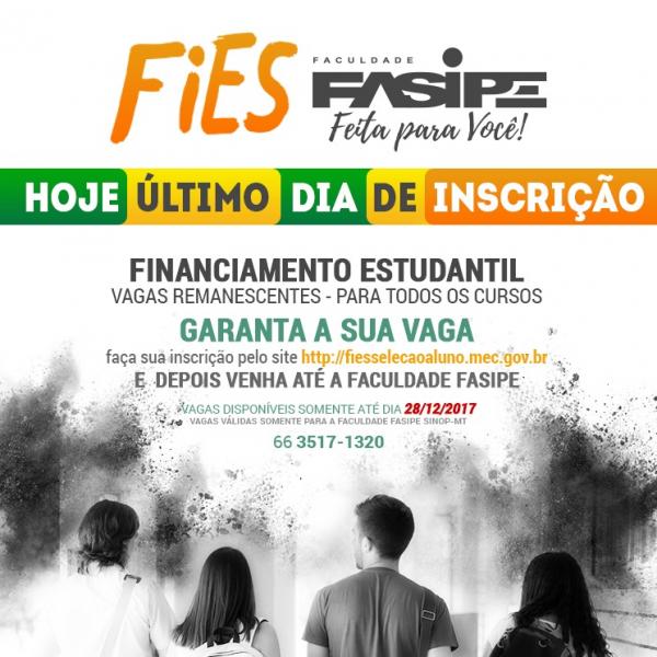 Último dia das inscrições para vagas remanescentes do Fies