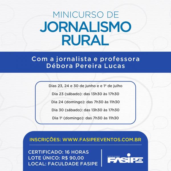Inscrições abertas para minicurso de Jornalismo Rural