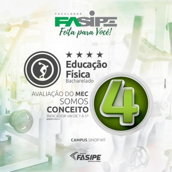 Curso de Educação Física Bacharel da FASIPE conquista nota 4 no MEC