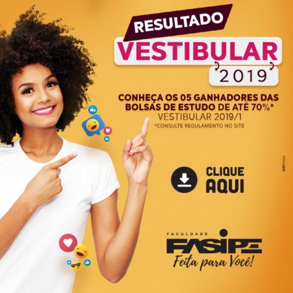 RESULTADO VESTIBULAR 2019/1 - GANHADORES DAS BOLSAS