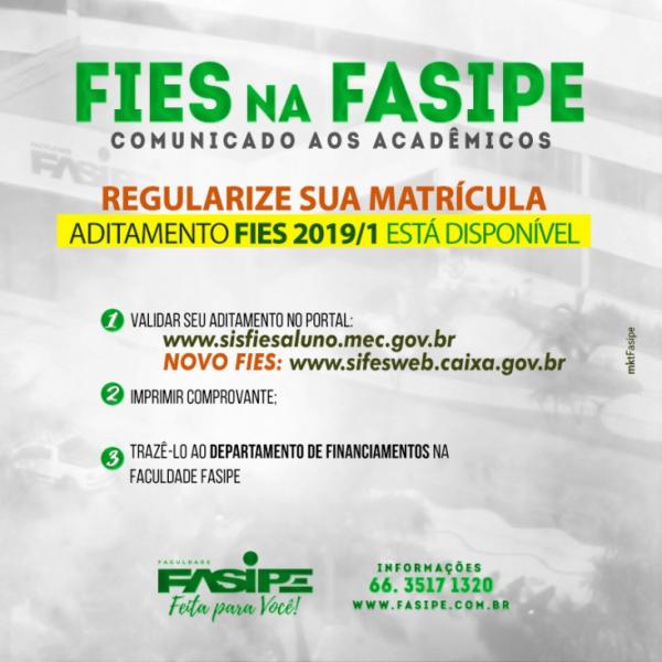 ADITAMENTO DO FIES ESTÁ DISPONÍVEL AOS ACADÊMICOS