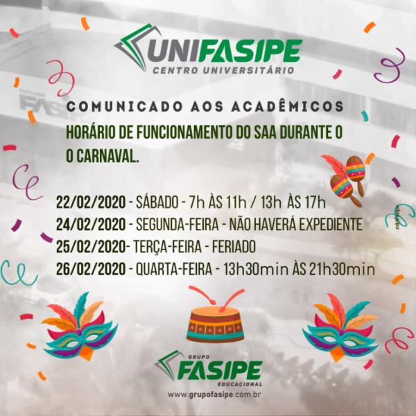 AVISO AOS ACADÊMICOS