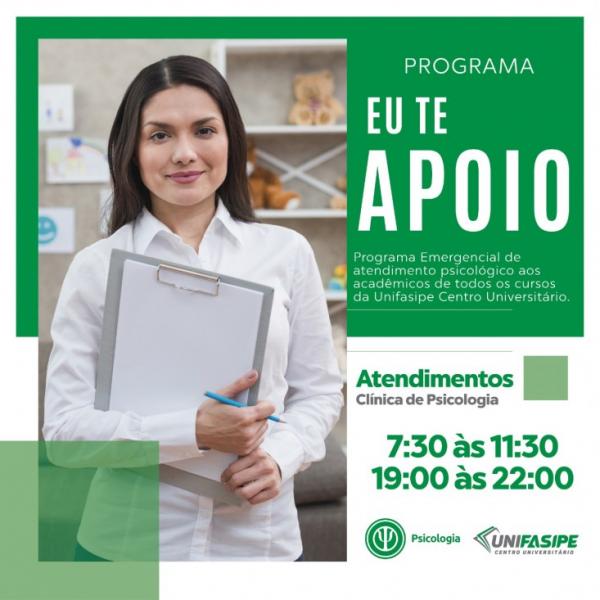 Conheça o programa EU TE APOIO do curso de psicologia 
