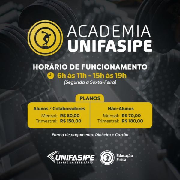 UNIFASIPE REABRE ACADEMIA COM ATENDIMENTO PARA TODA À COMUNIDADE