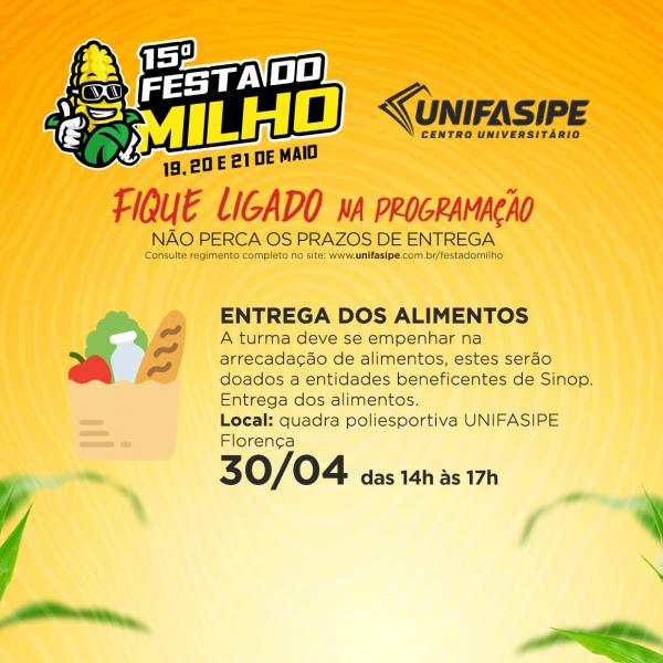 Alunos da UNIFASIPE são incentivados a fazer o bem ao próximo através da arrecadação de alimentos e projetos sociai