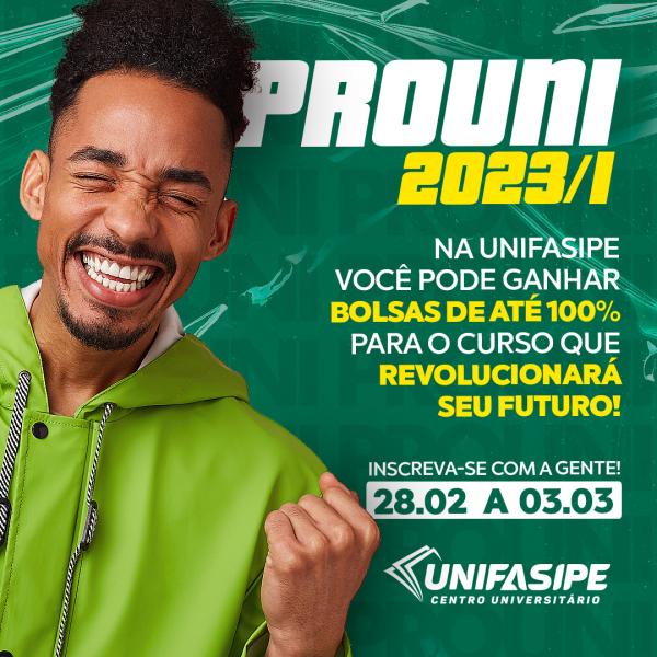 Inscrições do ProUni 2023/1 começam hoje, 28 de Fevereiro.