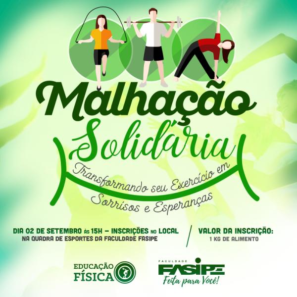 Curso de Educação Física realizará neste sábado o evento Malhação Solidária
