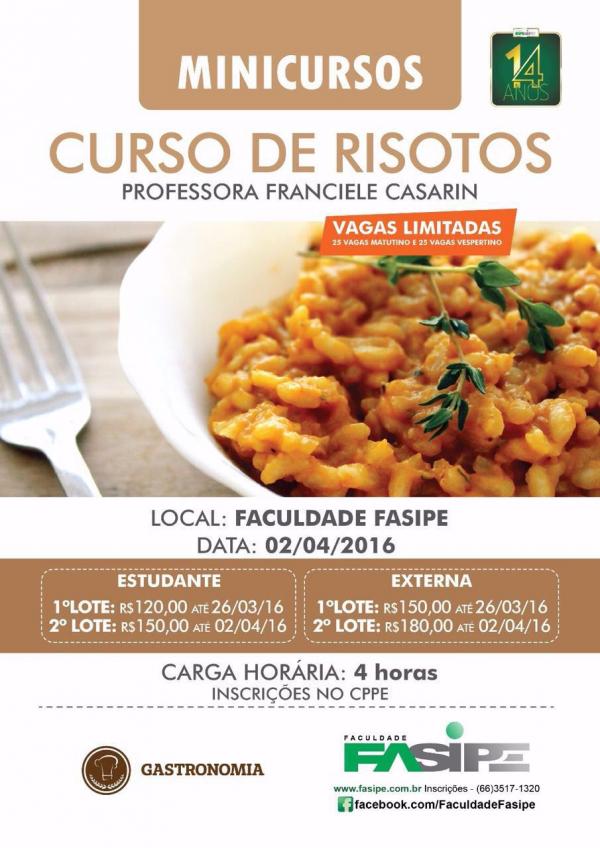 Gastronomia oferece curso de Risotos
