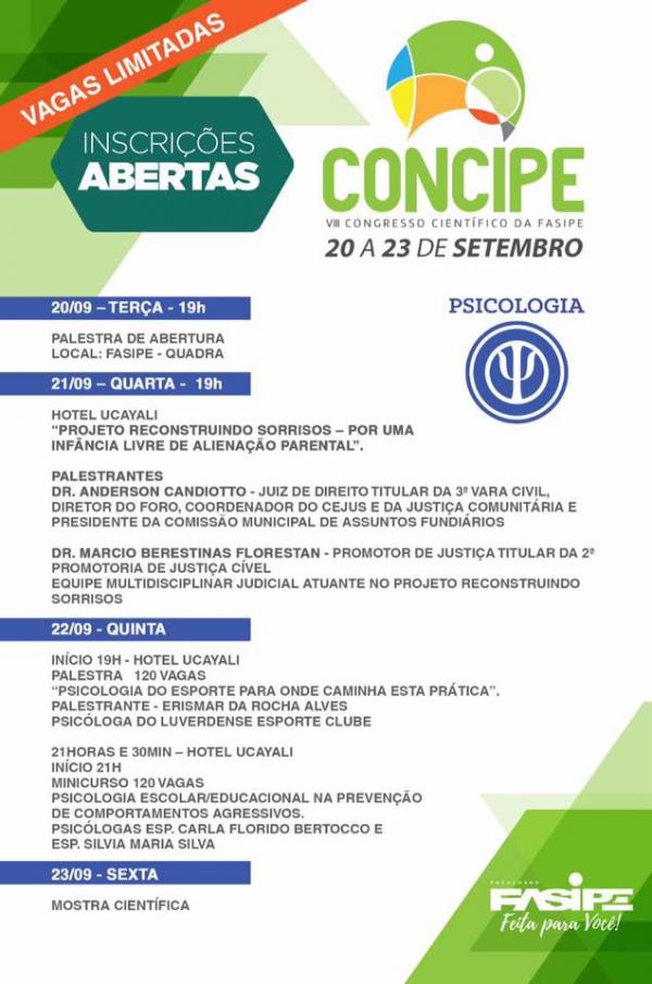 Psicologia trará temas diversificados no Concipe