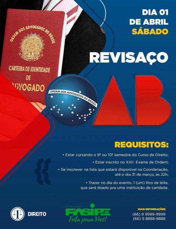 Curso de Direito organiza Revisaço OAB