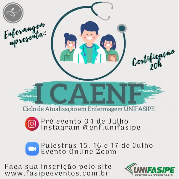 Curso de Enfermagem do UNIFASIPE lança o I CAENF - Ciclo de Atualização em Enfermagem
